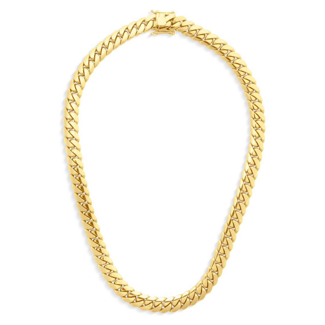 14k Yellow Gold Miami Cuban Link Chain 13 mm