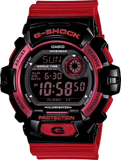 G Shock Men s Digital Red Resin Strap Watch 53x55mm G8900SC 1R