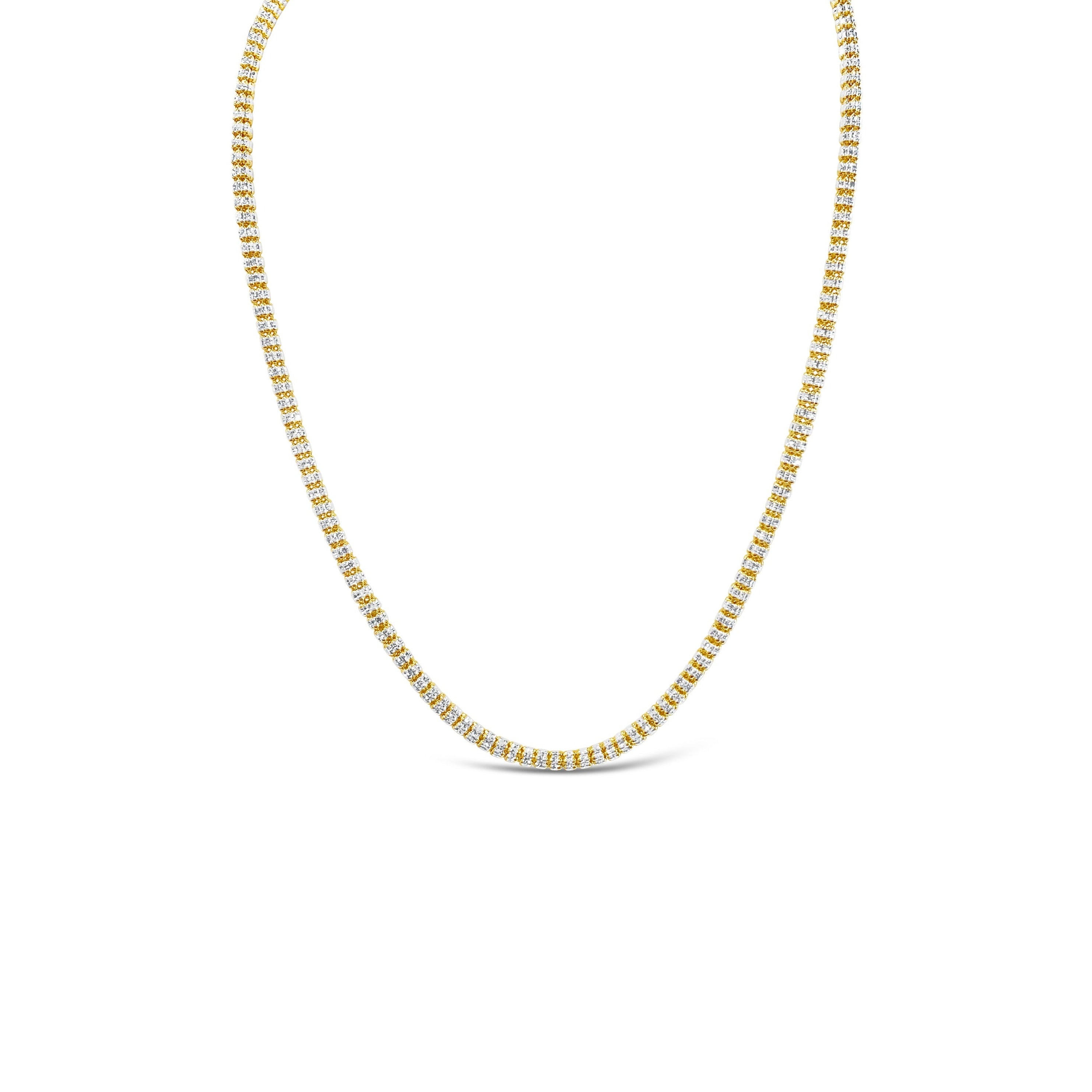 14k Italian Gold Two-Tone Diamond Cut Chain