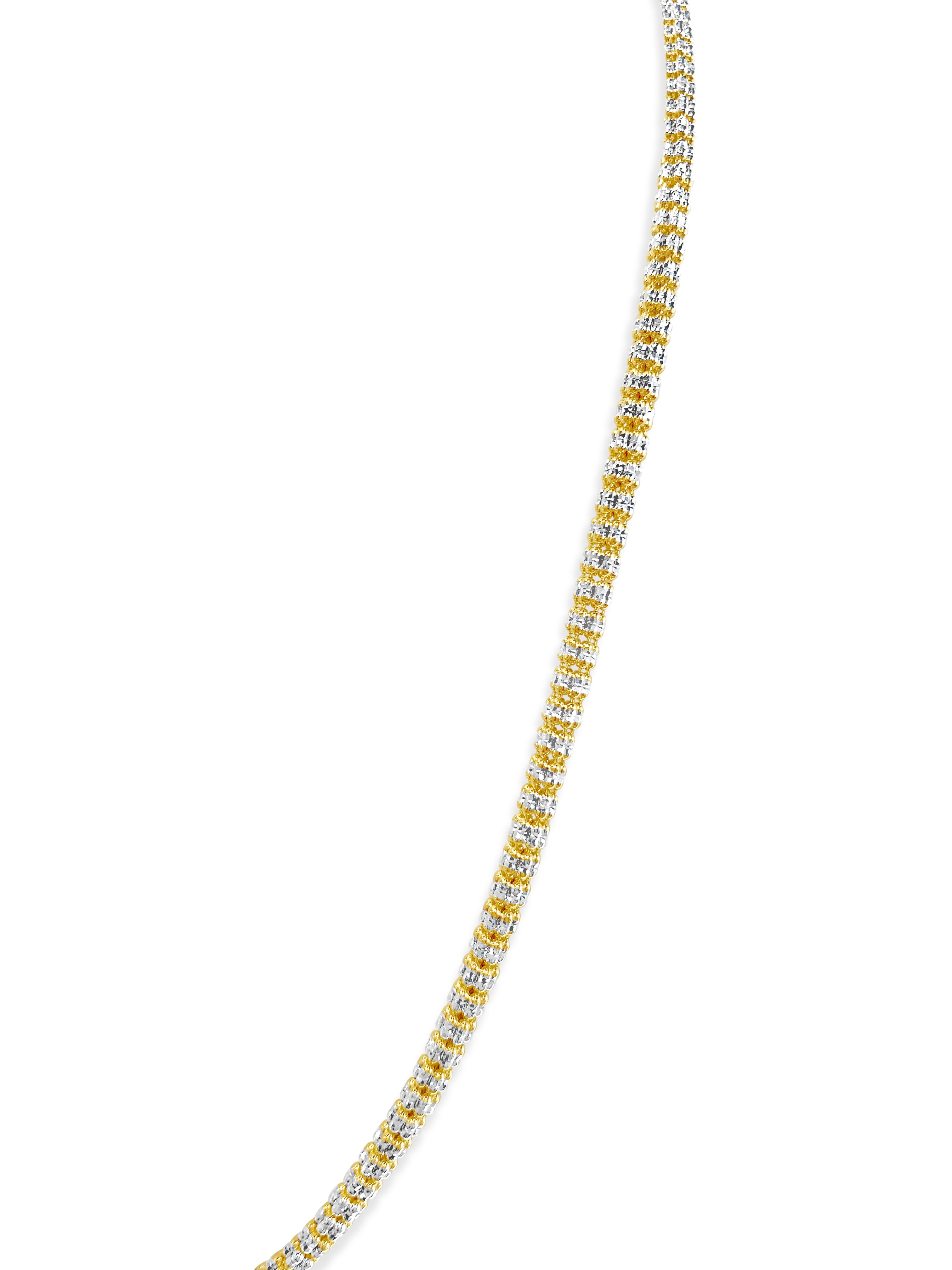 14k Italian Gold Two-Tone Diamond Cut Chain