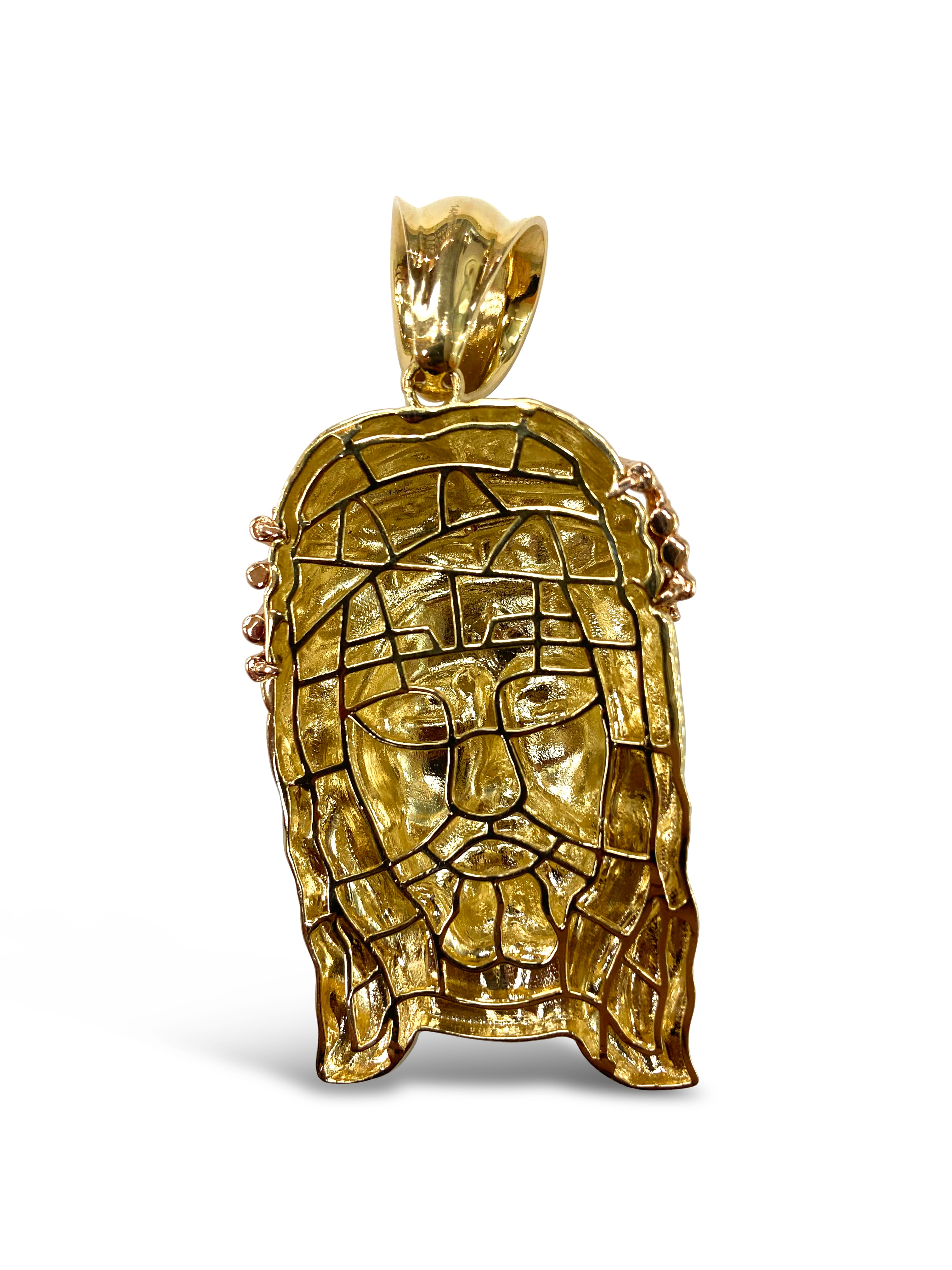 14k Tri-Color Gold Jesus Piece Pendant 48 Grams