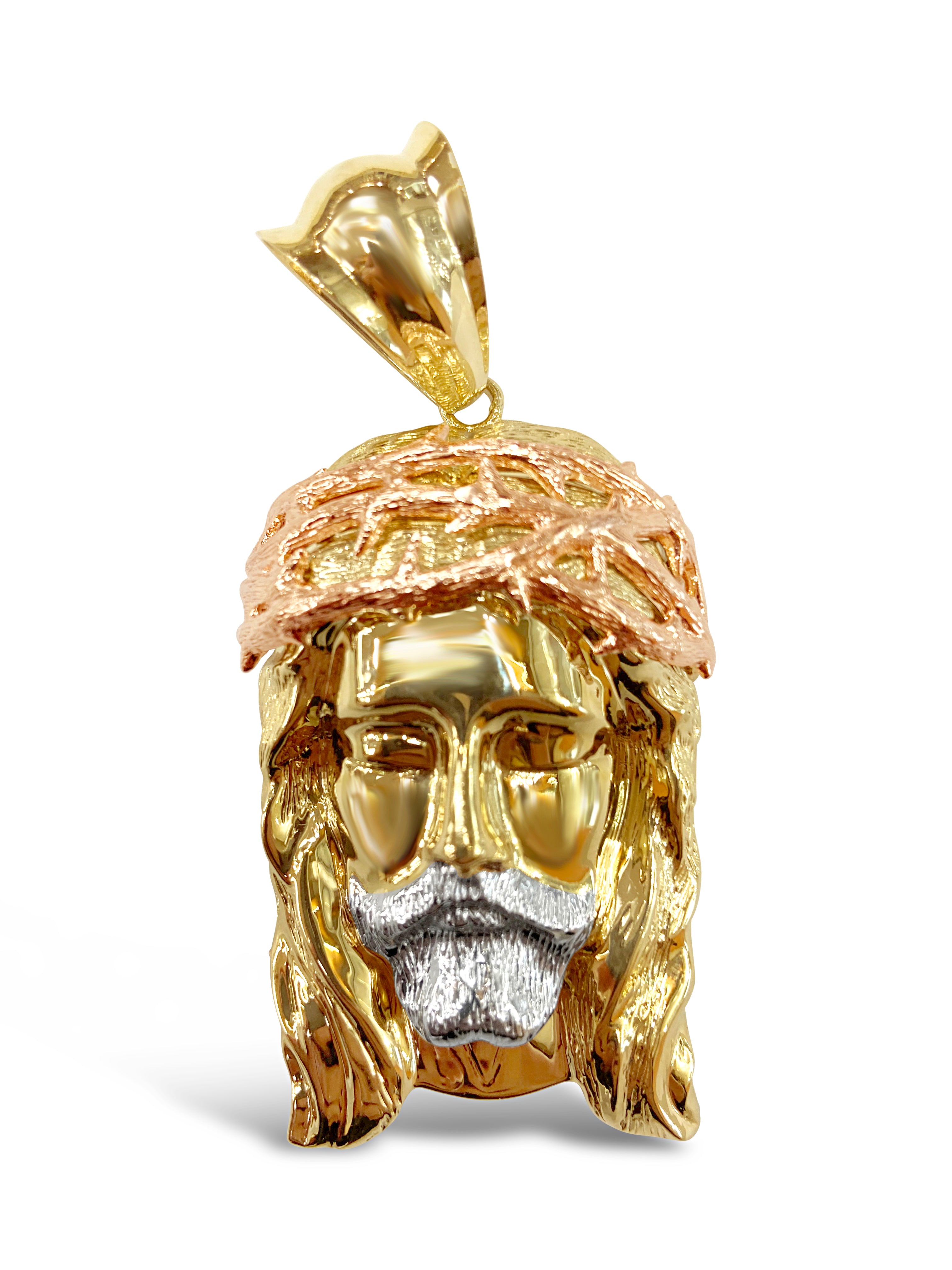 14k Tri-Color Gold Jesus Piece Pendant 48 Grams