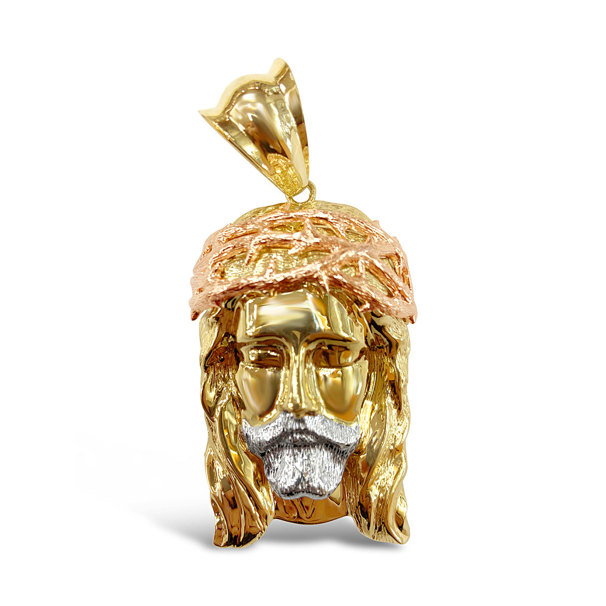 14k Tri-Color Gold Jesus Piece Pendant 48 Grams