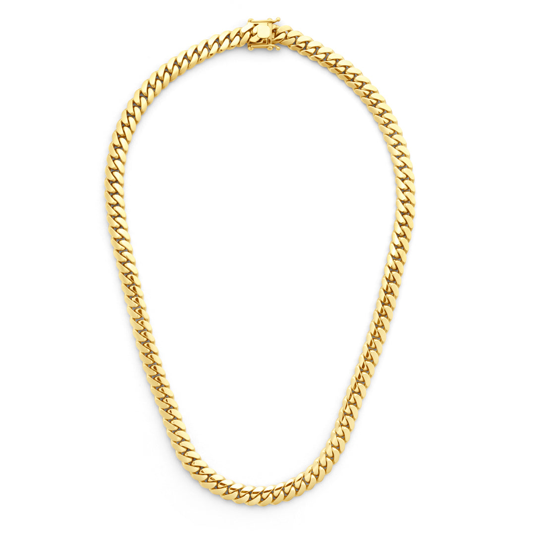 14k Yellow Gold Miami Cuban Link Chain 10 mm