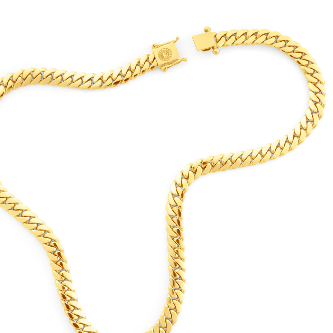 14k Yellow Gold Miami Cuban Link Chain 10 mm