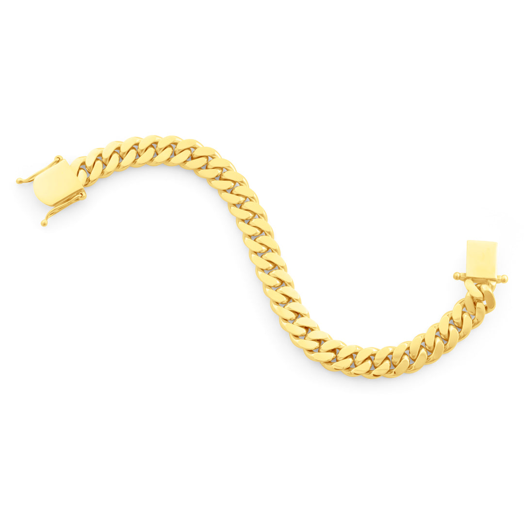 14k Yellow Gold Miami Cuban Link Bracelet 10 mm