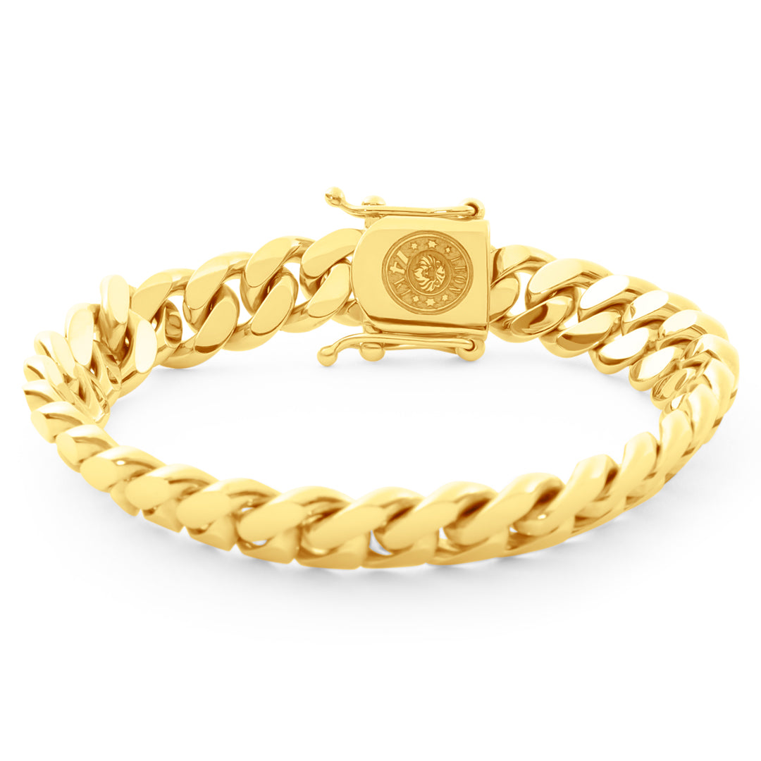 14k Yellow Gold Miami Cuban Link Bracelet 11 mm