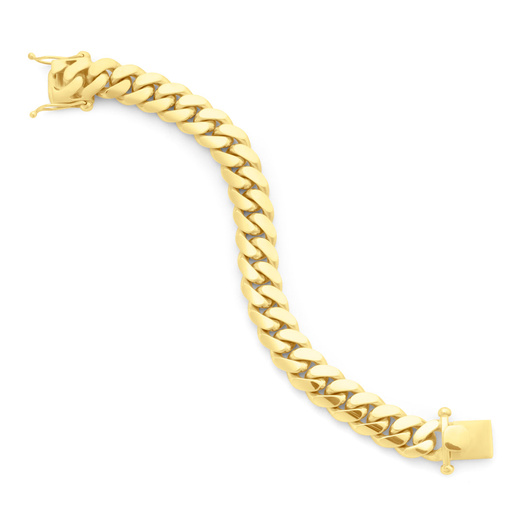 14k Yellow Gold Miami Cuban Link Bracelet 14 mm