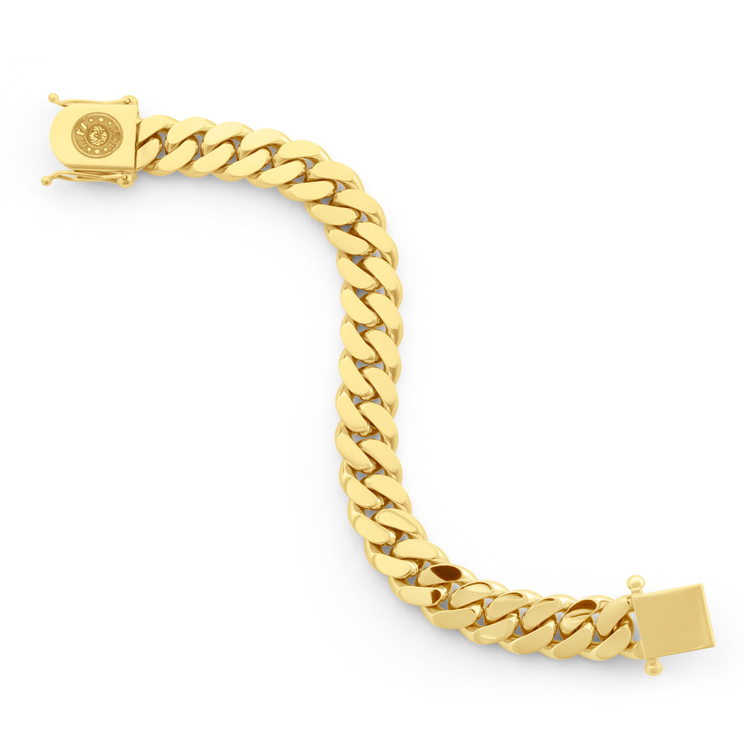 14k Yellow Gold Miami Cuban Link Bracelet 15 mm