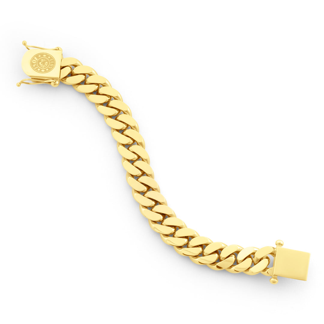 14k Yellow Gold Miami Cuban Link Bracelet 16 mm