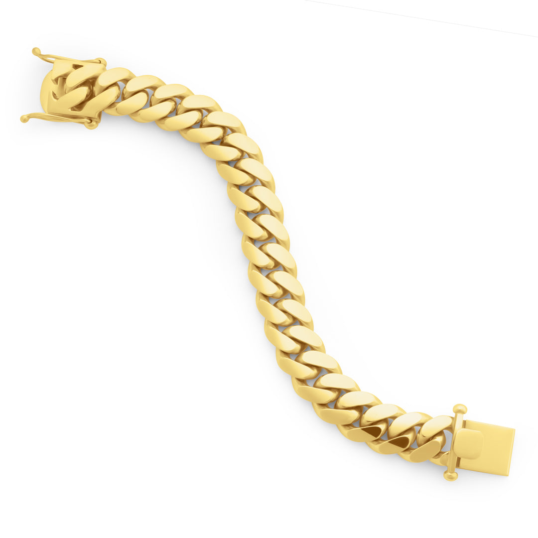 14k Yellow Gold Miami Cuban Link Bracelet 18 mm