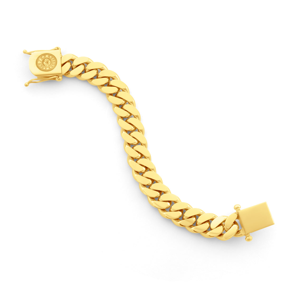 14k Yellow Gold Miami Cuban Link Bracelet 18 mm