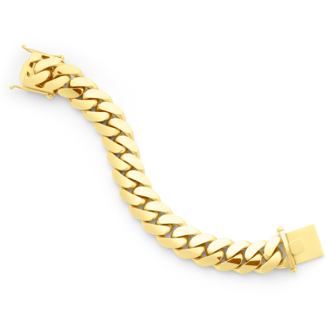 10k Yellow Gold Miami Cuban Link Bracelet 20 mm