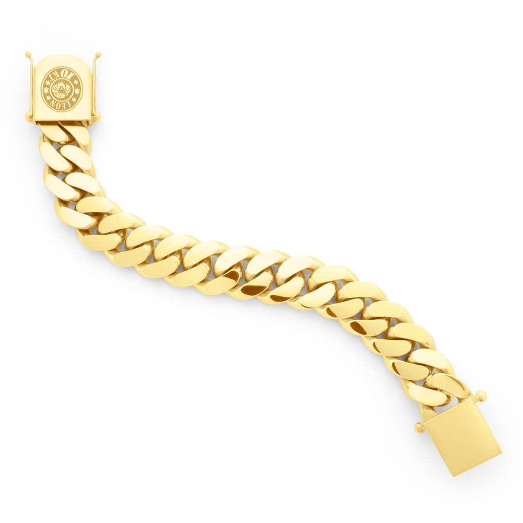 10k Yellow Gold Miami Cuban Link Bracelet 20 mm