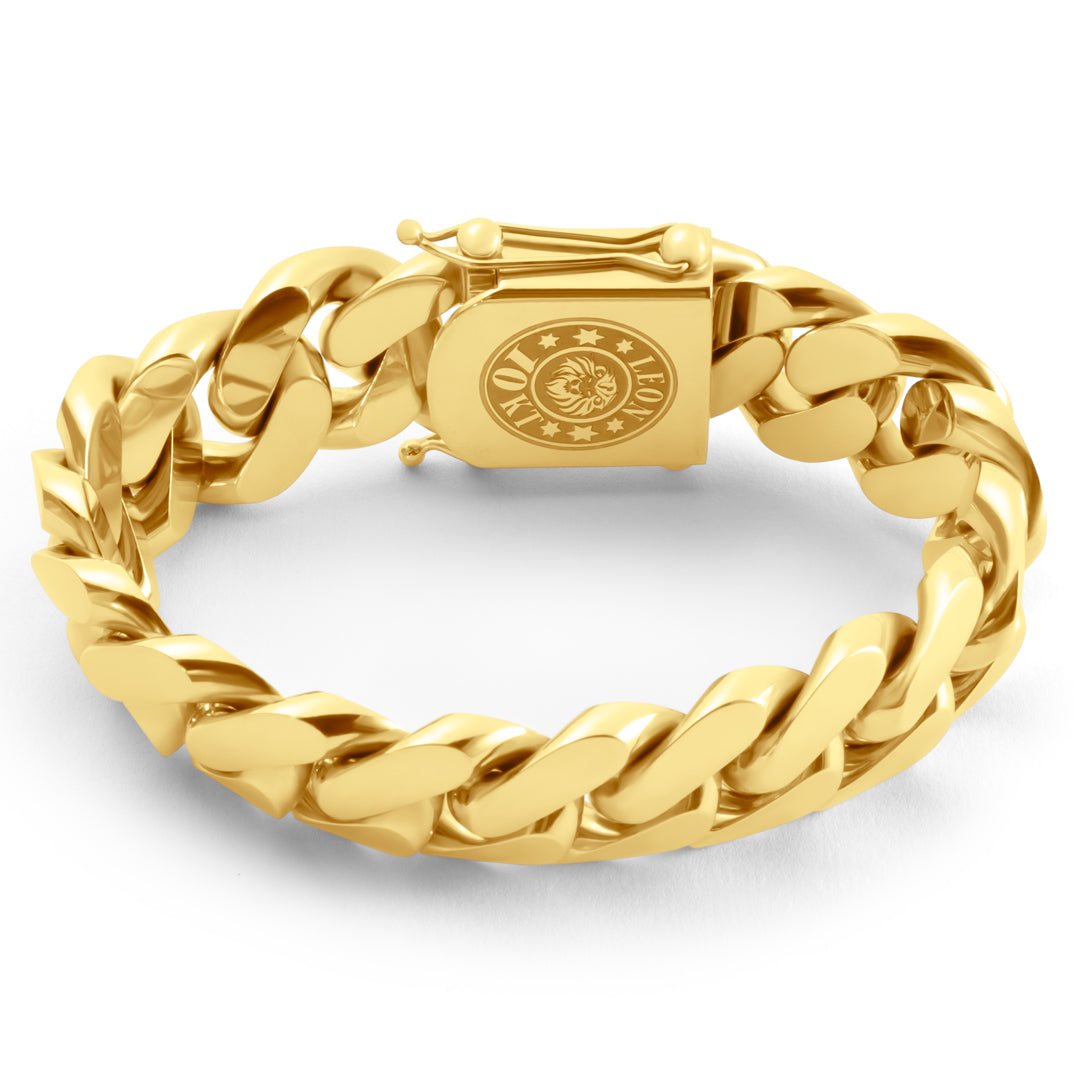 10k Yellow Gold Miami Cuban Link Bracelet 20 mm