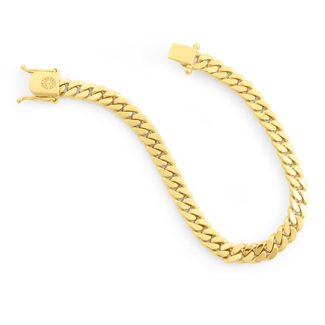 14k Yellow Gold Miami Cuban Link Bracelet 6 mm