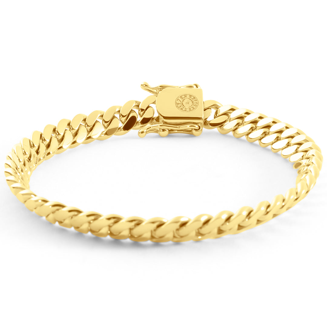 14k Yellow Gold Miami Cuban Link Bracelet 6 mm