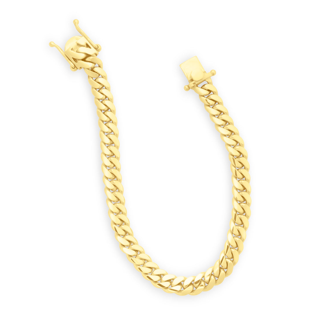 14k Yellow Gold Miami Cuban Link Bracelet 7 mm