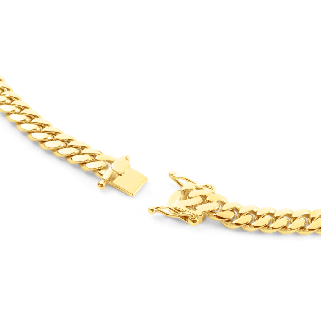 14k Yellow Gold Miami Cuban Link Chain 7 mm