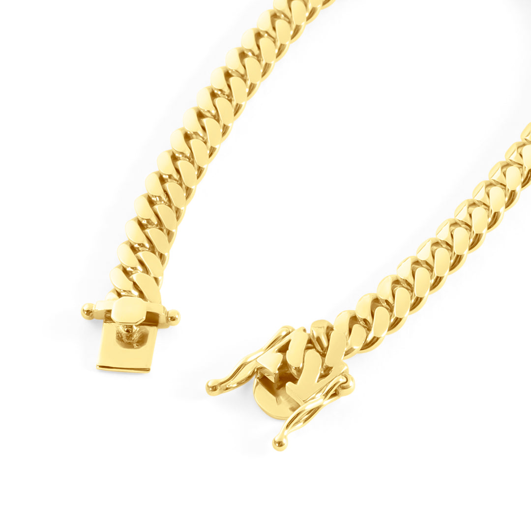 14k Yellow Gold Miami Cuban Link Chain 7 mm