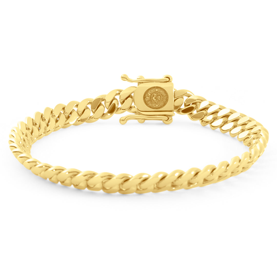 14k Yellow Gold Miami Cuban Link Bracelet 7 mm