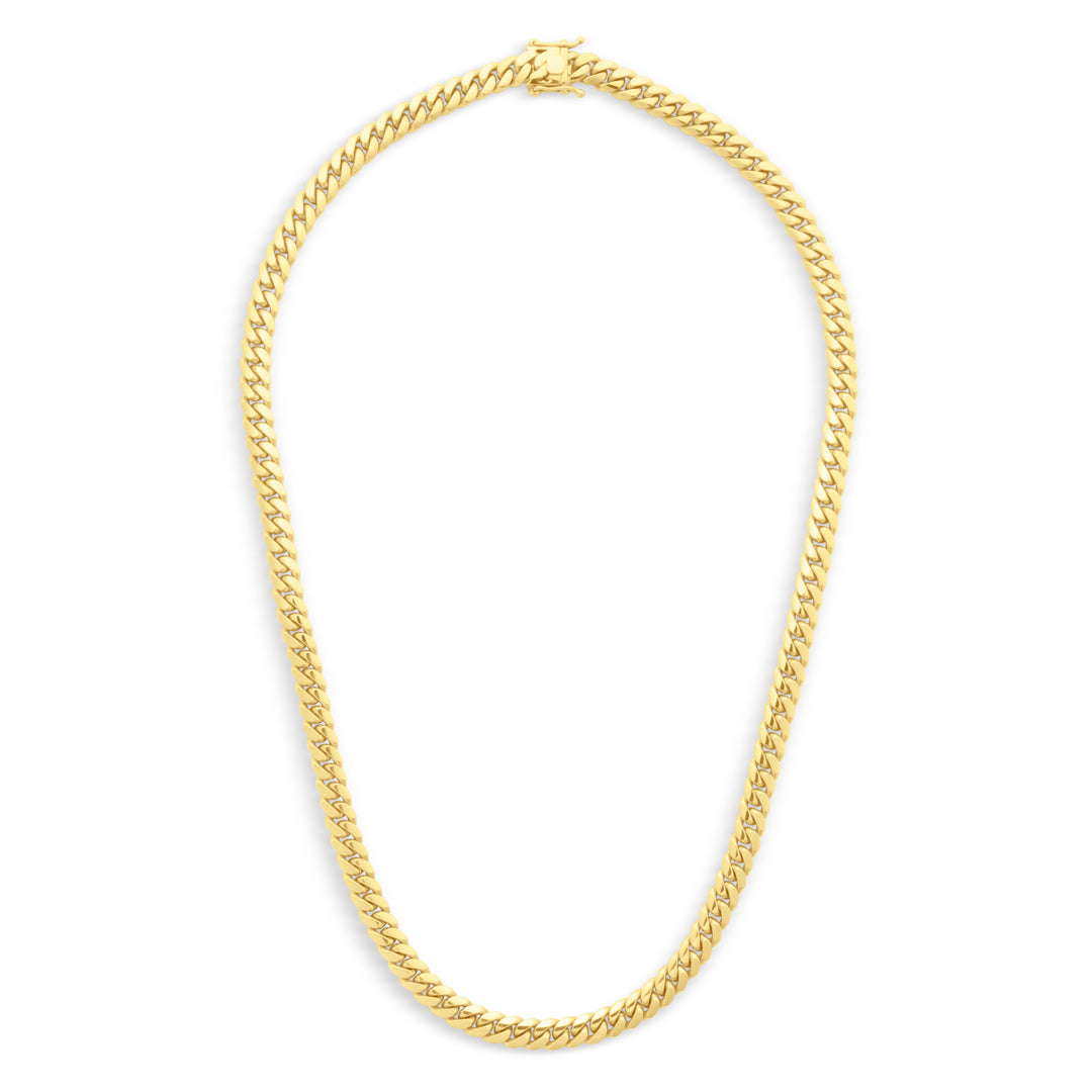 14k Yellow Gold Miami Cuban Link Chain 8 mm