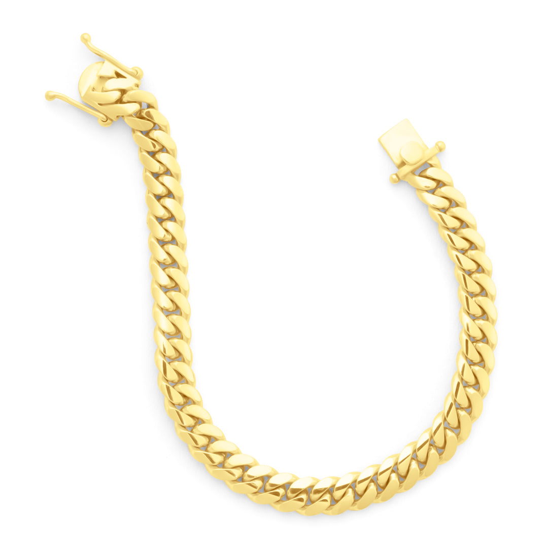 14k Yellow Gold Miami Cuban Link Bracelet 8 mm