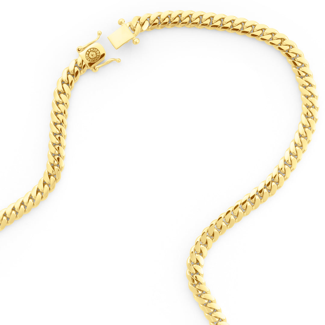 14k Yellow Gold Miami Cuban Link Chain 8 mm