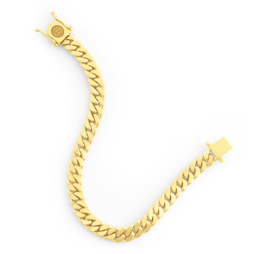 14k Yellow Gold Miami Cuban Link Bracelet 8 mm