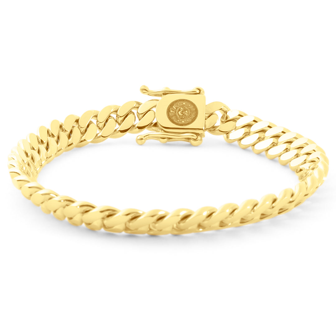 14k Yellow Gold Miami Cuban Link Bracelet 8 mm