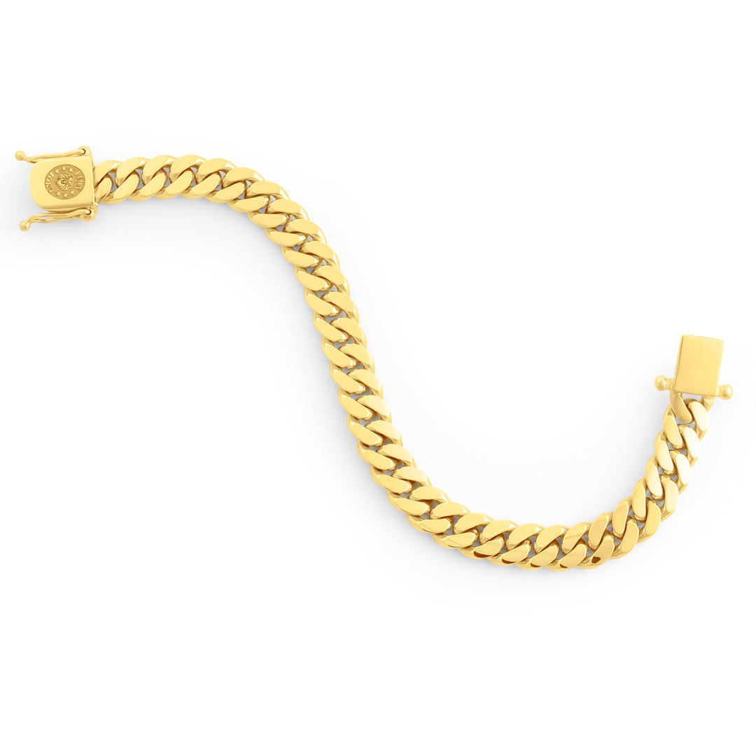 14k Yellow Gold Miami Cuban Link Bracelet 9 mm