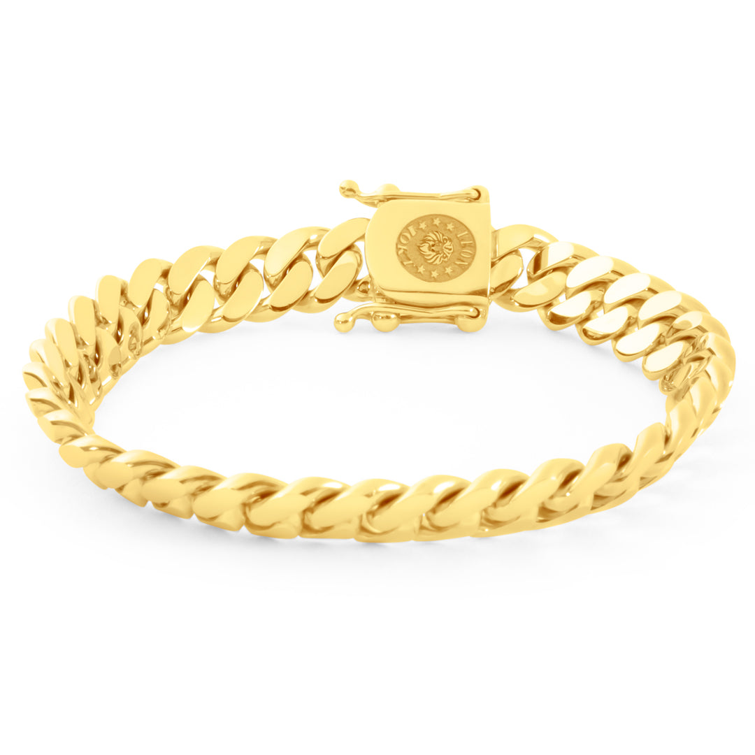 14k Yellow Gold Miami Cuban Link Bracelet 9 mm