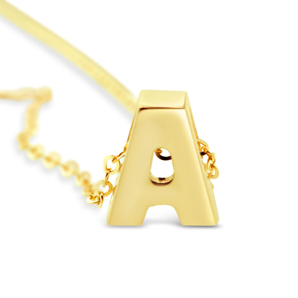 14k Yellow Gold Initial Pendant Necklace