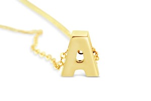 14k Yellow Gold Initial Pendant Necklace