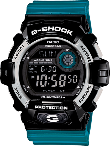 G-Shock Men's Digital Blue Resin Strap Watch 53x55mm G8900SC-1B