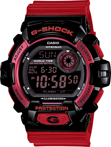 G-Shock Men's Digital Red Resin Strap Watch 53x55mm G8900SC-1R