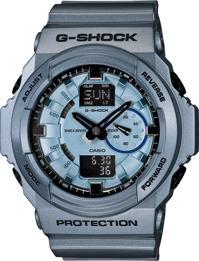 G-Shock Men's Analog Digital Blue Resin Strap Watch 52x55mm GA150A-2A