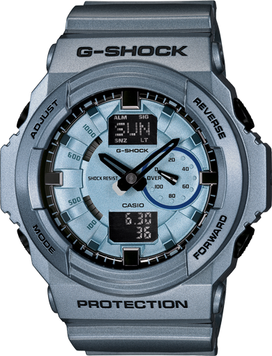 G Shock Men s Analog Digital Blue Resin Strap Watch 52x55mm GA150A 2A