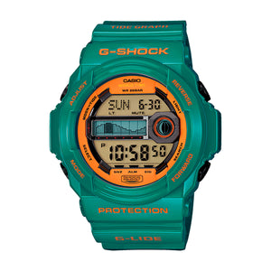 G-Shock Men's Digital Tide Graph Teal Resin Strap Watch 52x55mm GLX150B-3