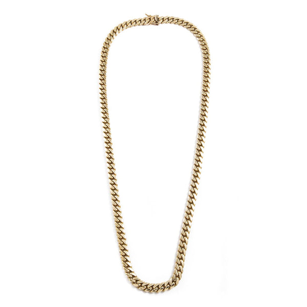 14k Yellow Gold Miami Cuban Link Chain 26" 7mm