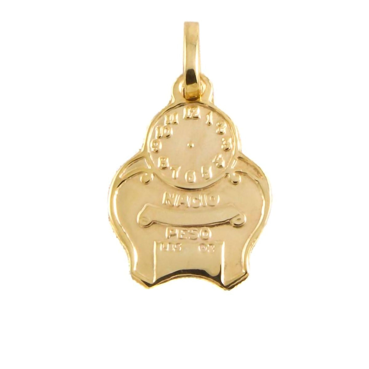 14k Yellow Gold Personalized Clock Stand Pendant