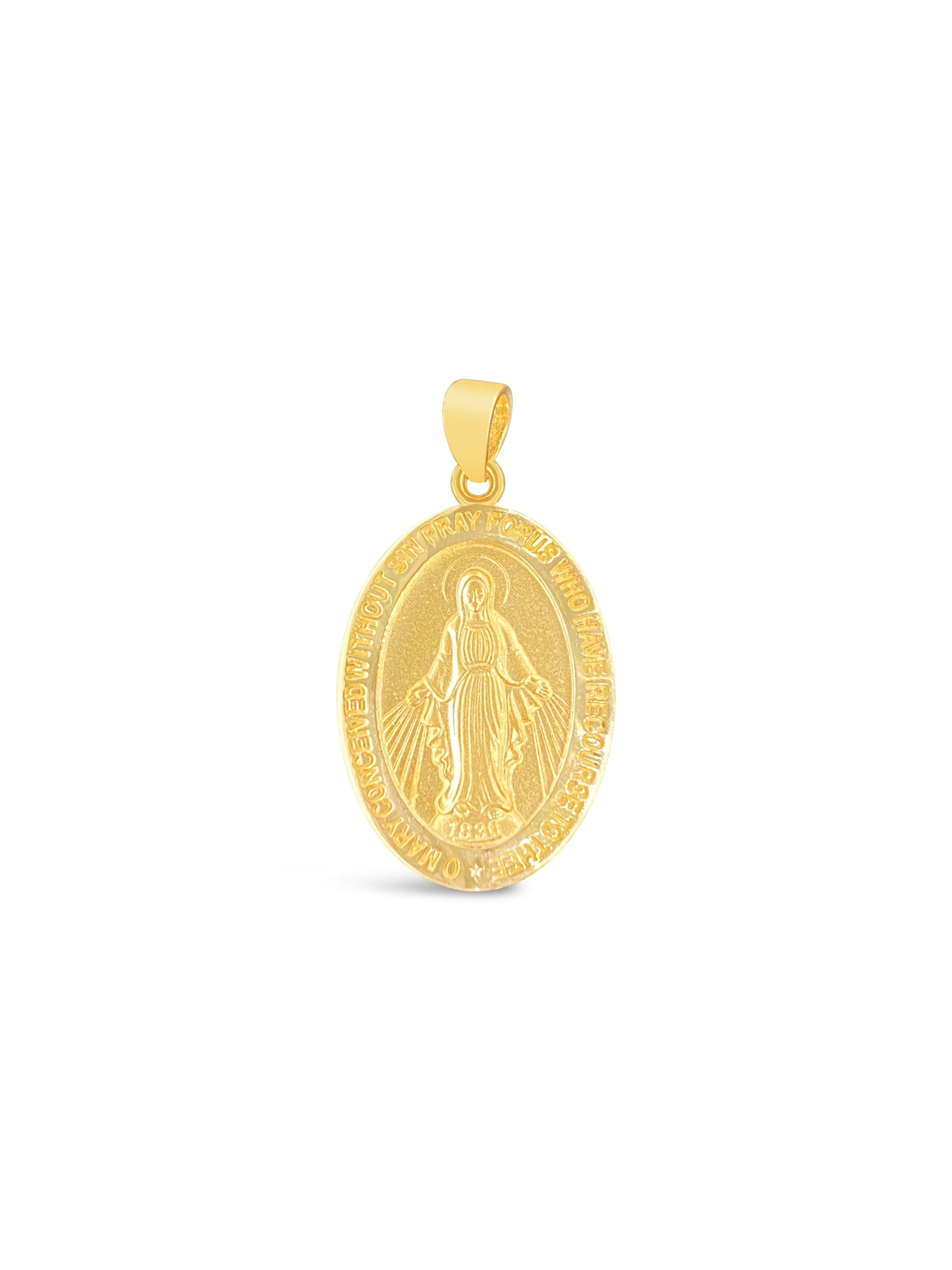 18kt Yellow Gold 32mm x 21mm Oval Miraculous Medal