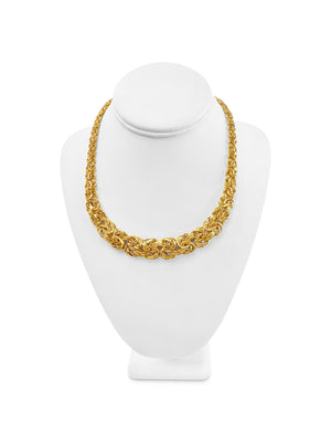 14k Yellow Gold Graduated Byzantine Necklace