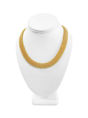 14k Yellow Gold Basket-Weaved Chain Necklace