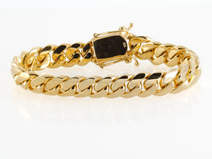 14k Yellow Gold Miami Cuban Link Bracelet 9" 10.3mm