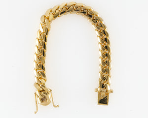 14k Yellow Gold Miami Cuban Link Bracelet 9" 10.3mm