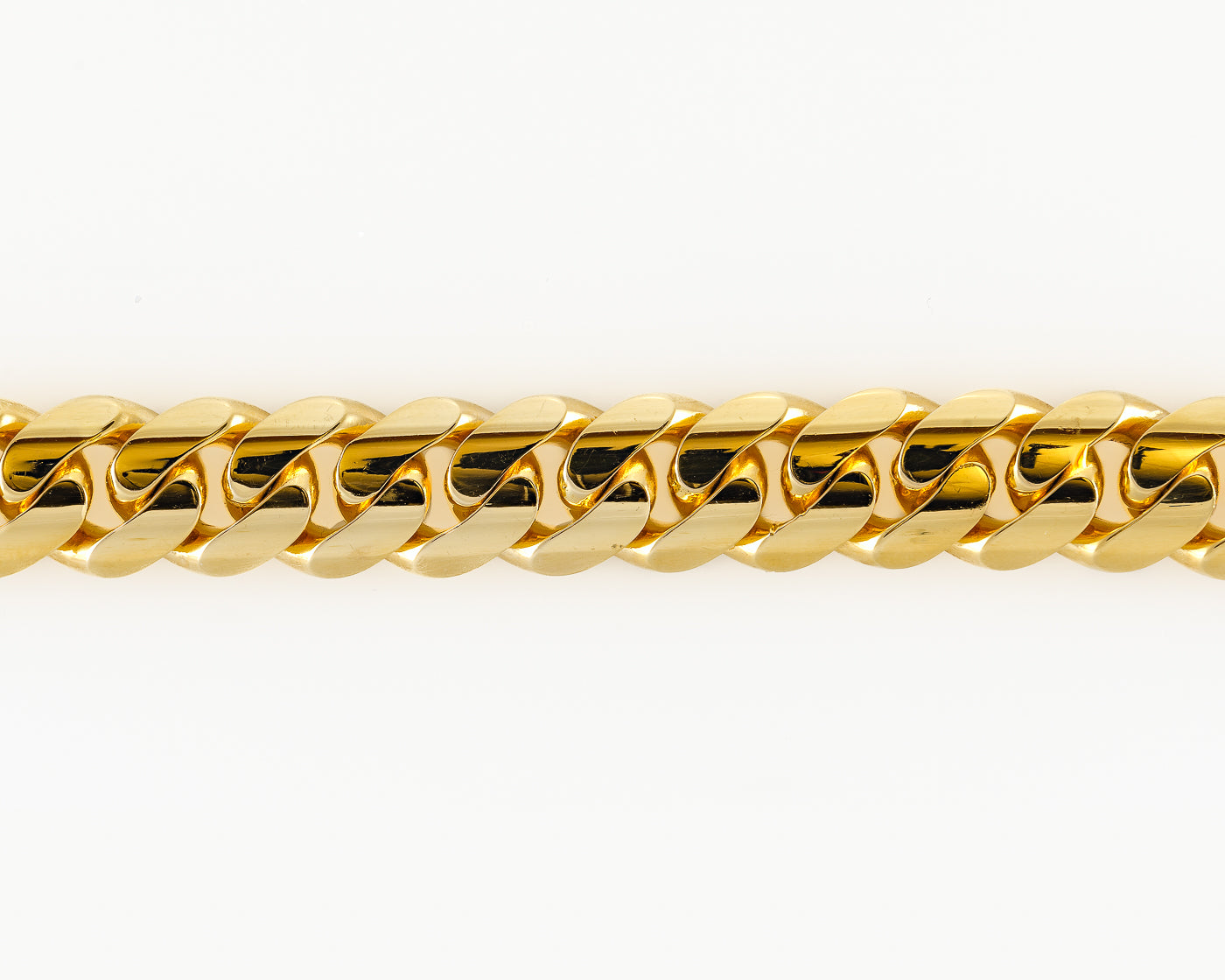 14k Yellow Gold Miami Cuban Link Bracelet 9" 15mm