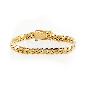 14k Yellow Gold Miami Cuban Link Bracelet 8 ½" 9.2mm