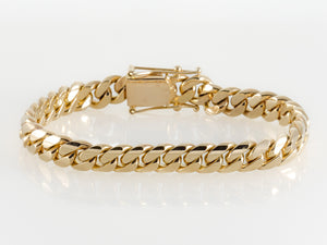 14k Yellow Gold Miami Cuban Link Bracelet 9" 10mm