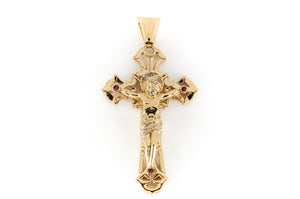 14k Yellow Gold Large Saint Lazarus Cross Pendant 35.6 Grams